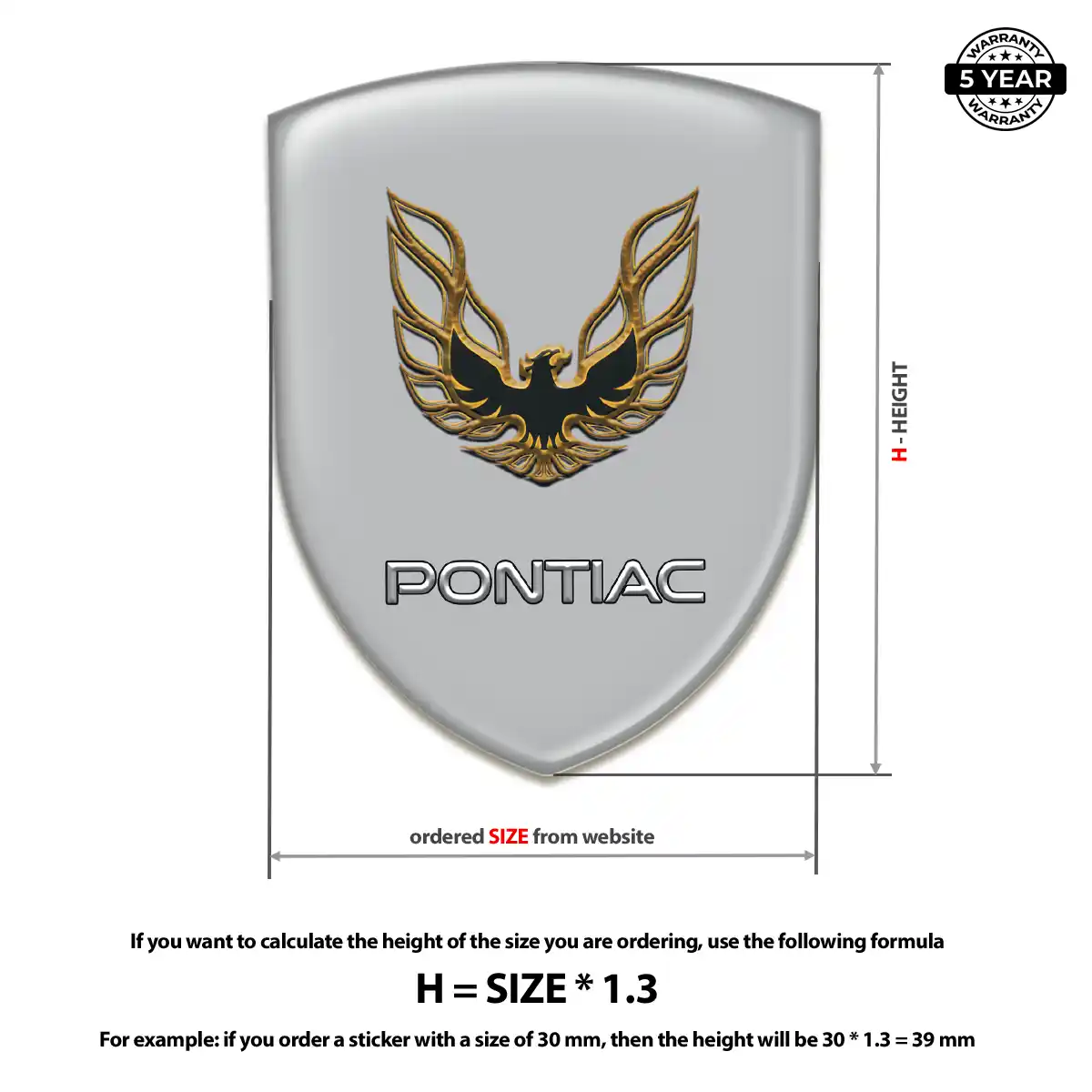 Pontiac Emblem Domed Badge Refined Design