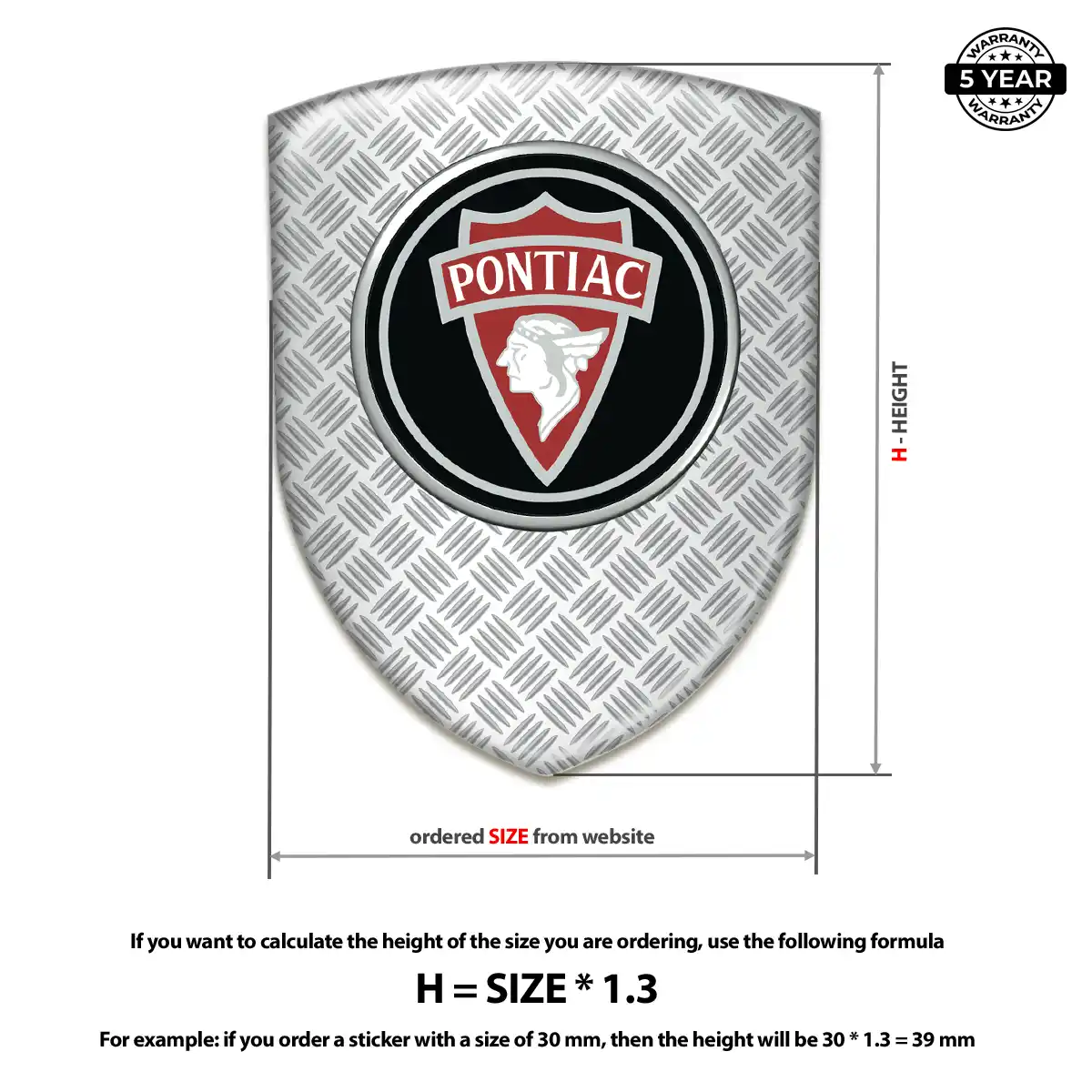 Pontiac Emblem Domed Badge Sleek Style