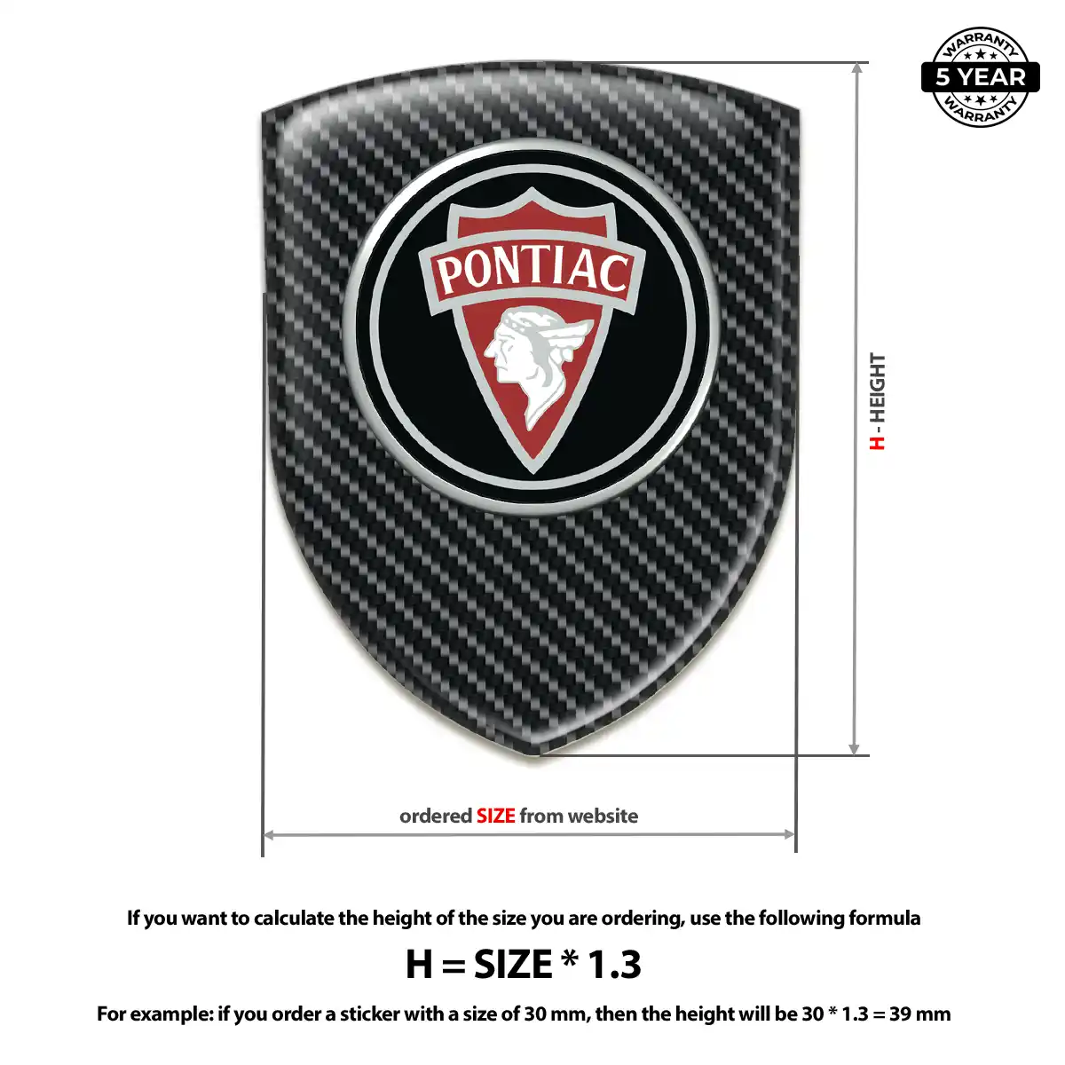 Pontiac Epoxy Domed Sticker Refined Design