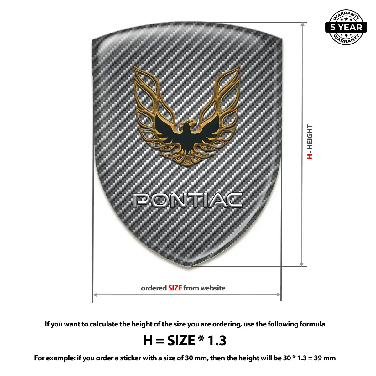 Pontiac Epoxy Domed Sticker Sleek Style