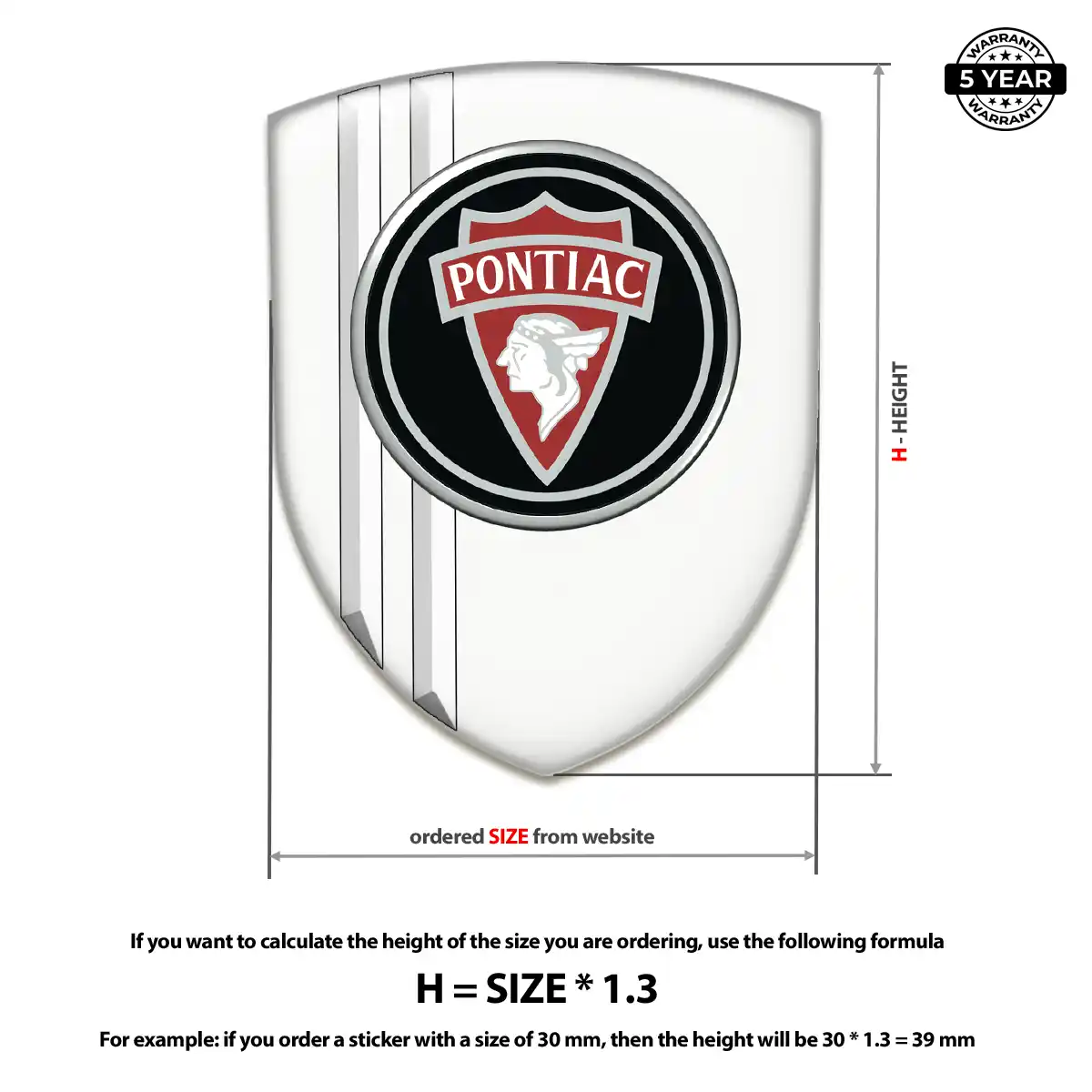 Pontiac Gel Badge Sticker Sleek Style