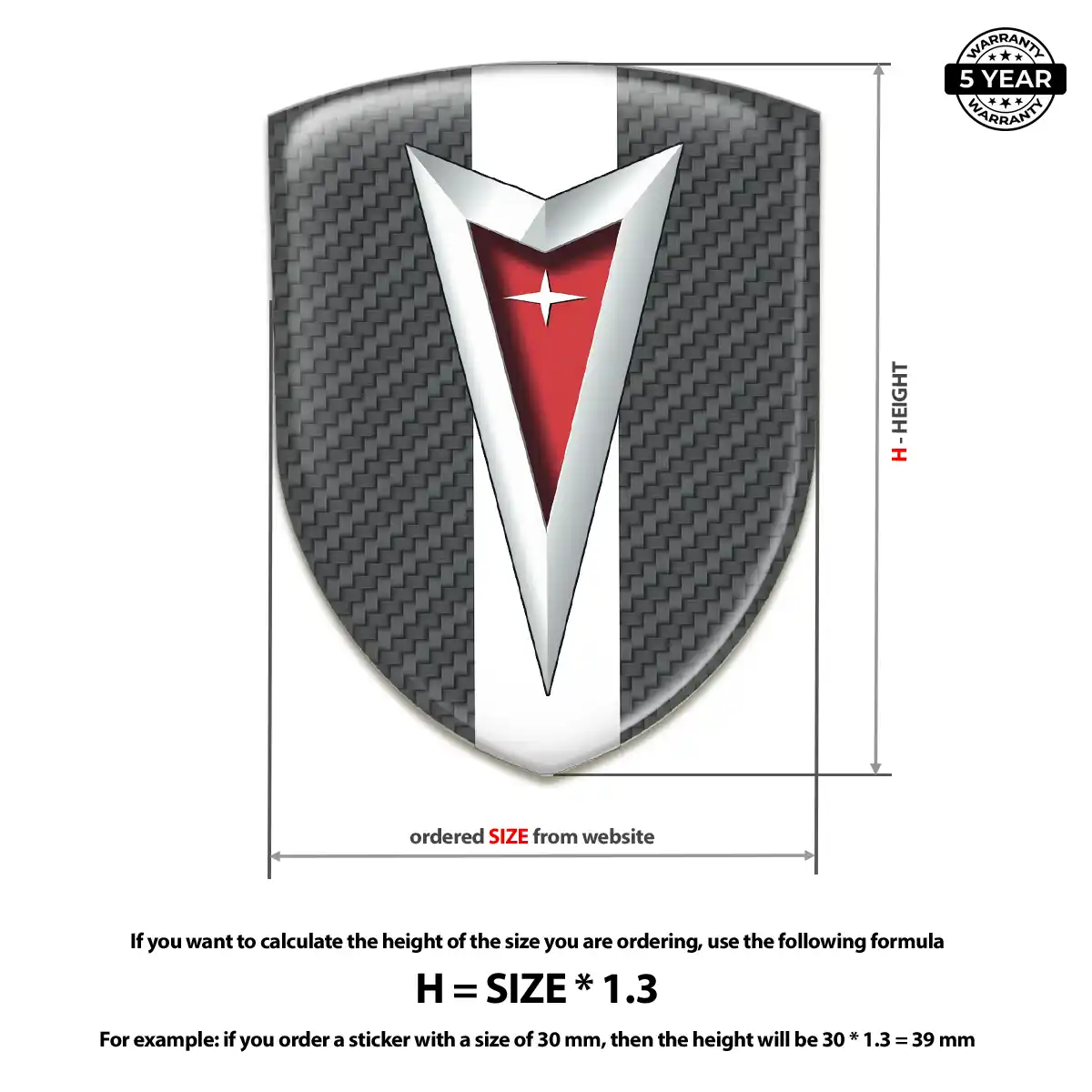 Pontiac Gel Emblem Sticker Elite Finish