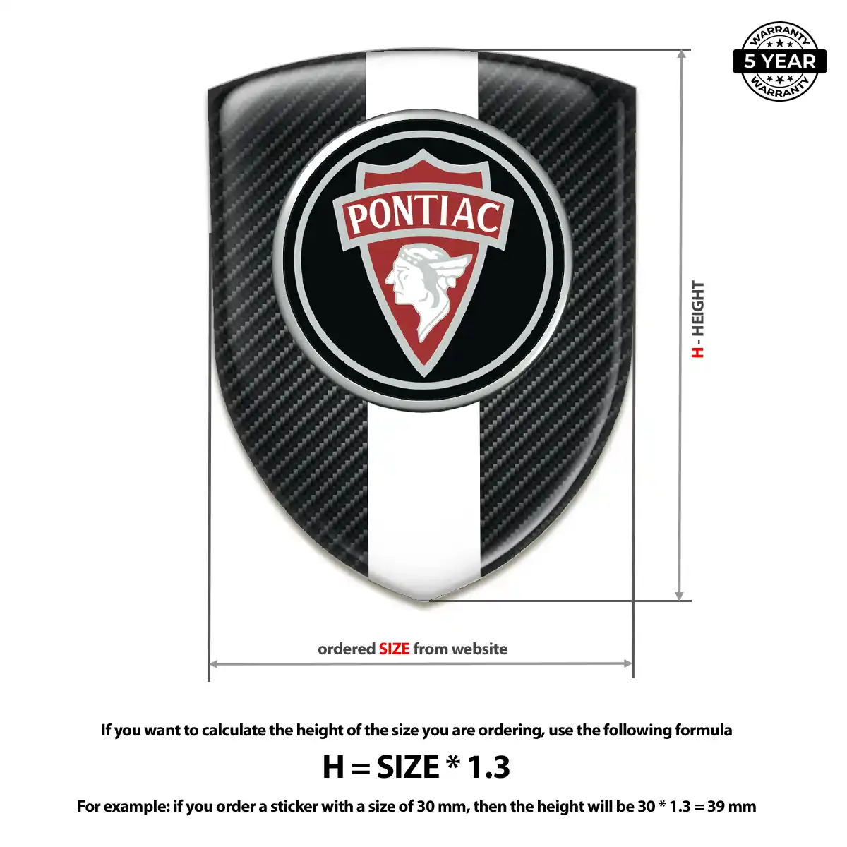 Pontiac Gel Emblem Sticker Refined Design