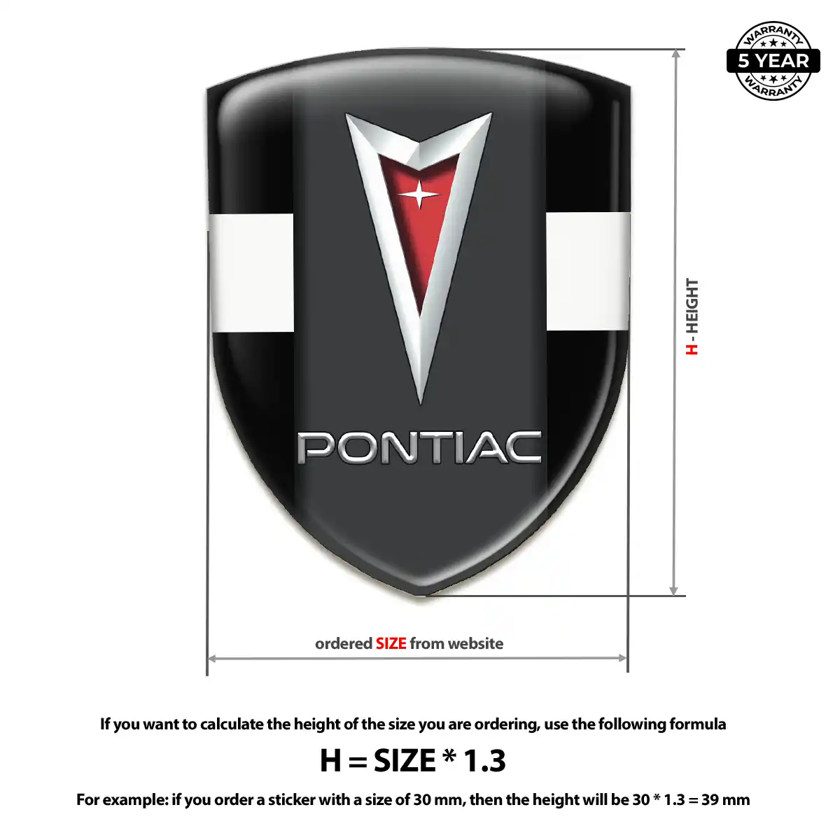 Pontiac Gel Emblem Sticker Sleek Style