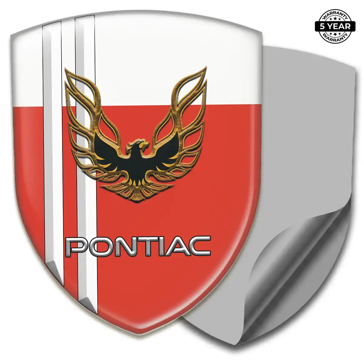 Pontiac Polyurethane Domed Sticker Sleek Style