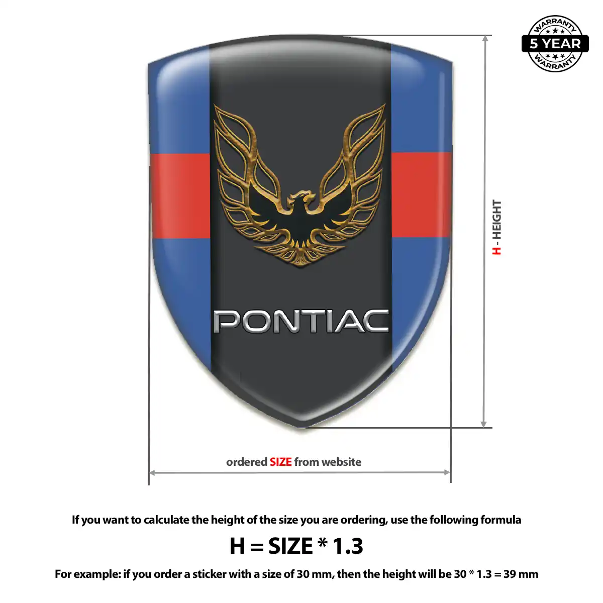 Pontiac Resin Badge Sticker Refined Design
