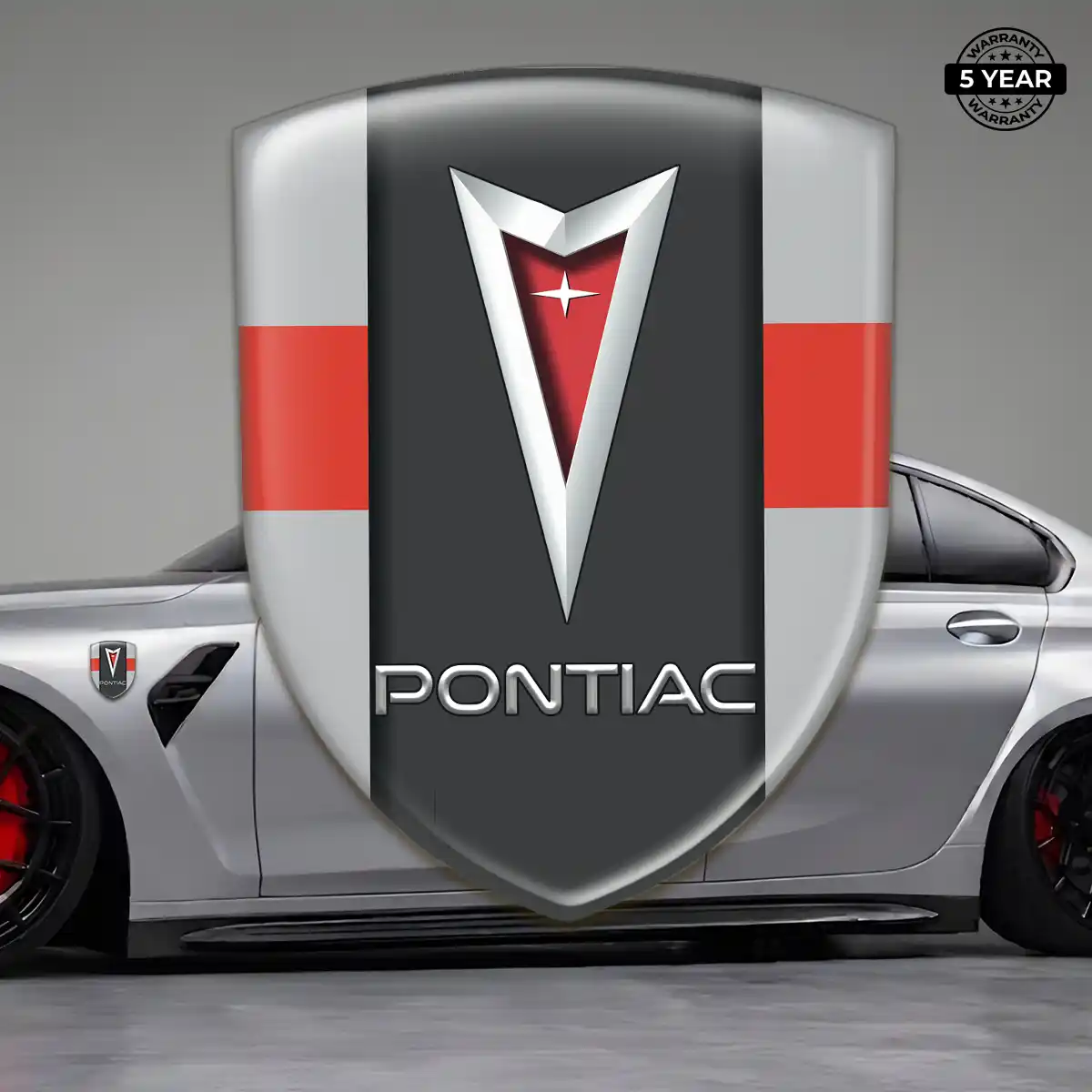 Pontiac Resin Domed Sticker Sleek Style