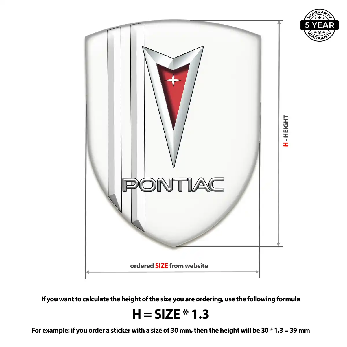 Pontiac Resin Emblem Sticker Refined Design
