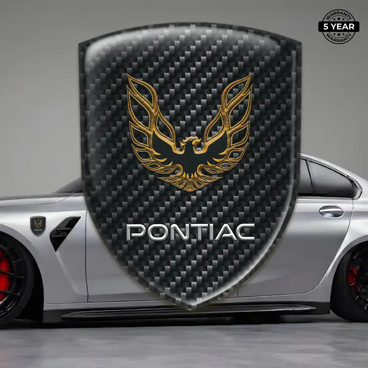 Pontiac Resin Emblem Sticker Sleek Style