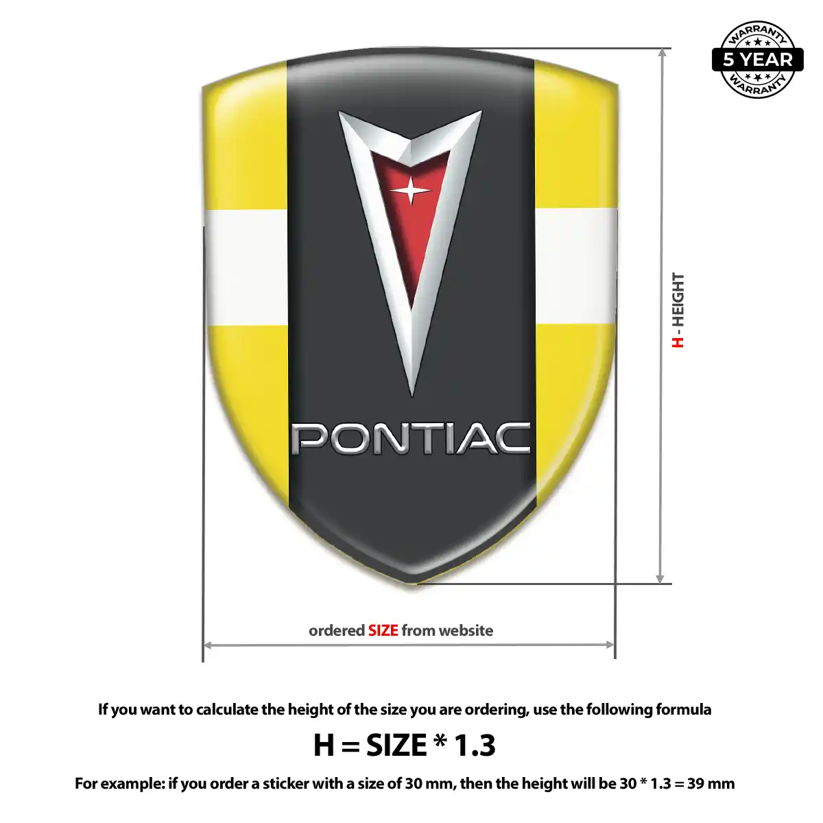 Pontiac Sticker Sleek Style