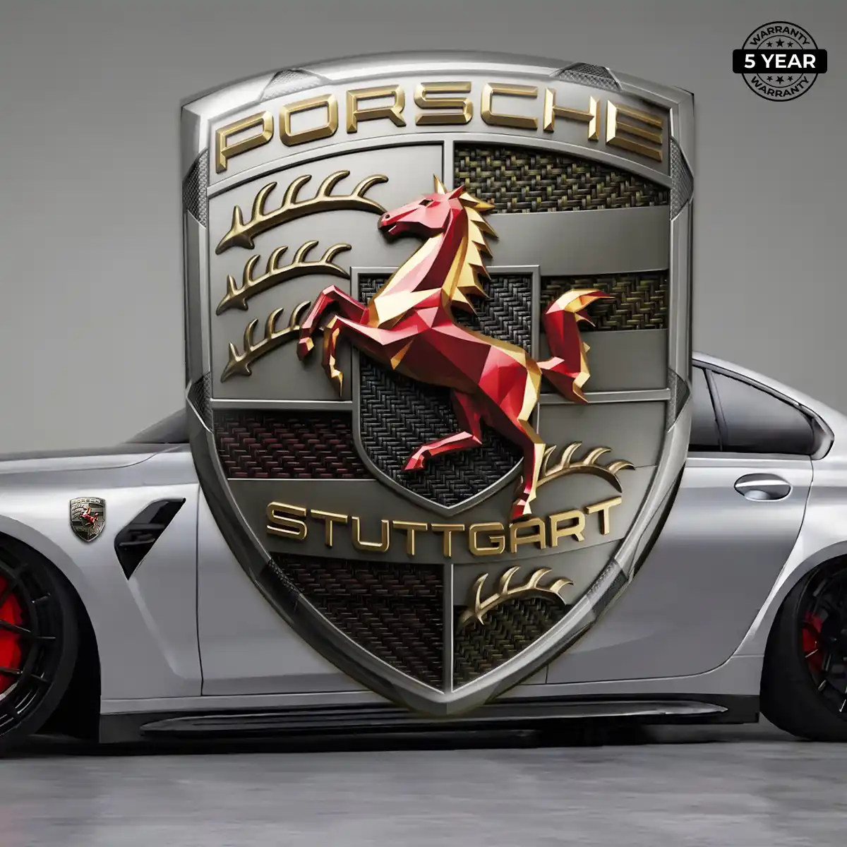 Porsche 3D Domed Sticker Sleek Style