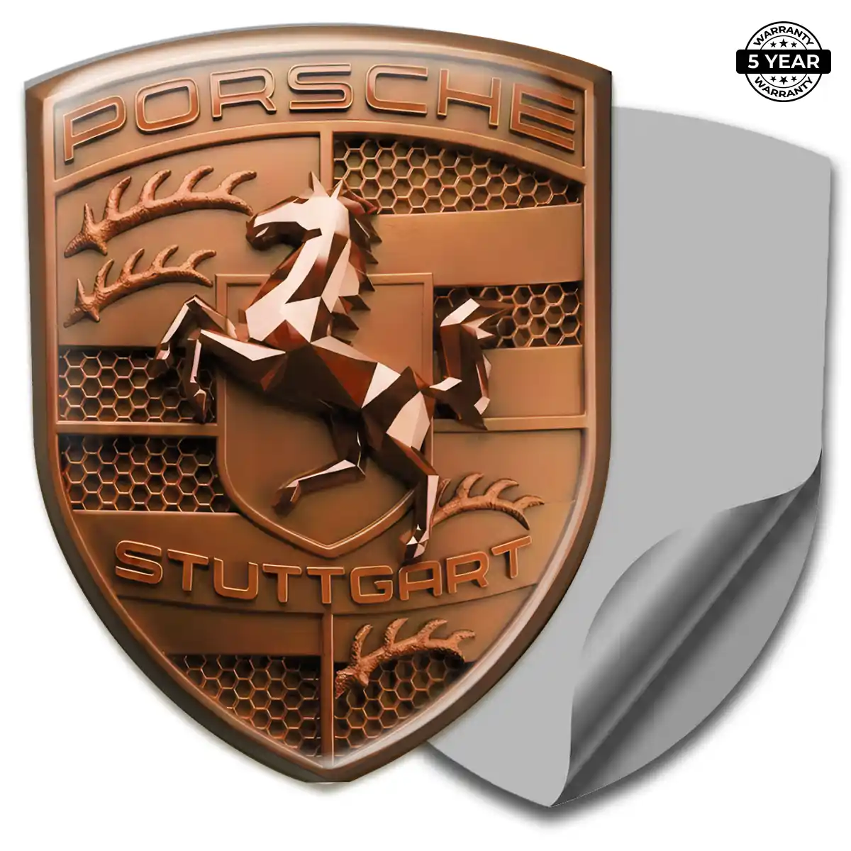 Porsche 3D Gel Sticker Sleek Style