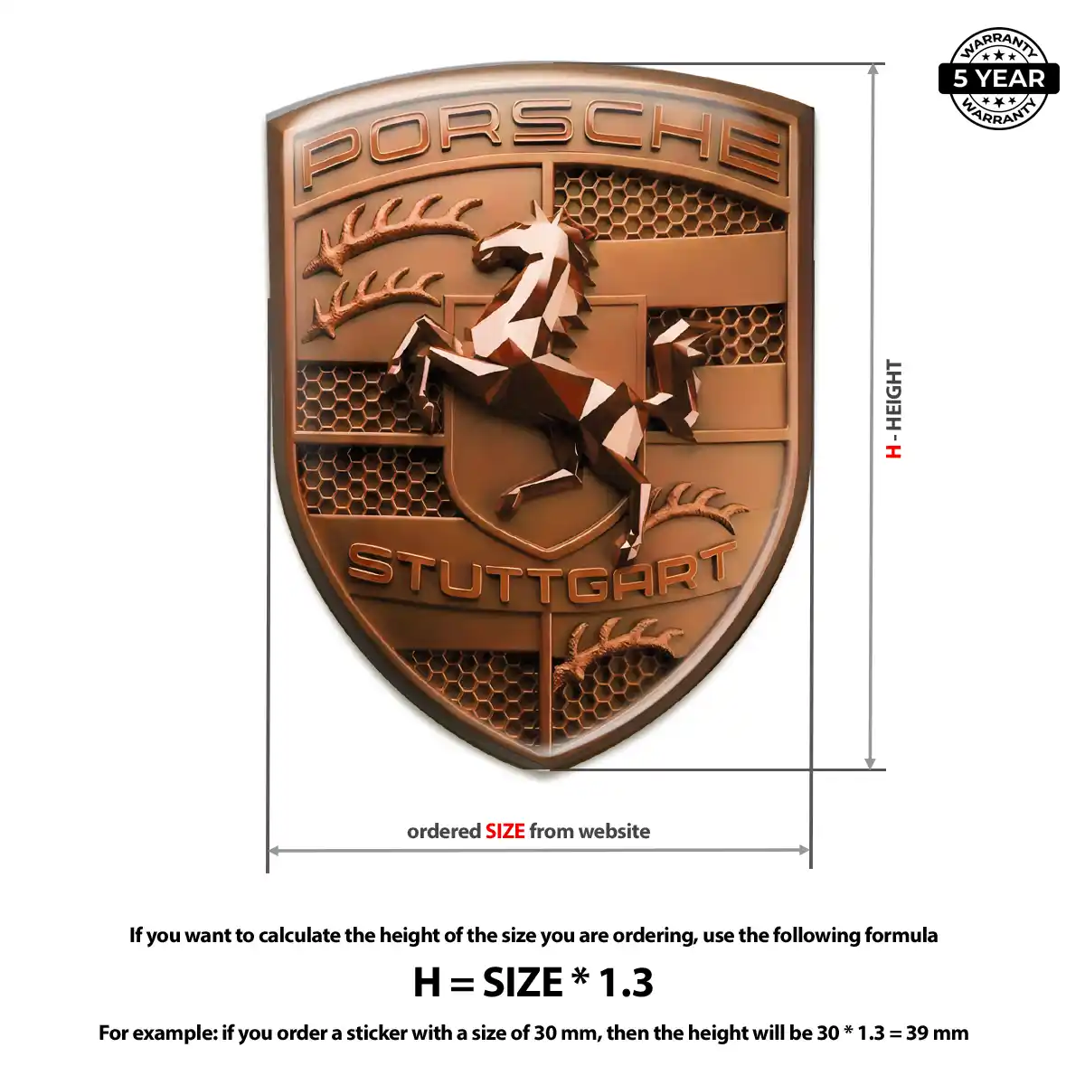 Porsche 3D Gel Sticker Sleek Style