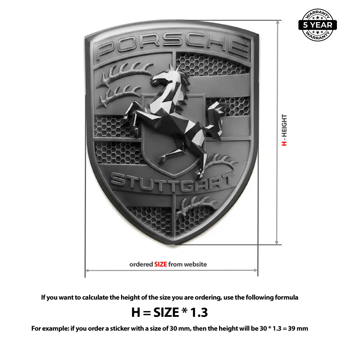 Porsche 3D Logo Sticker Sleek Style