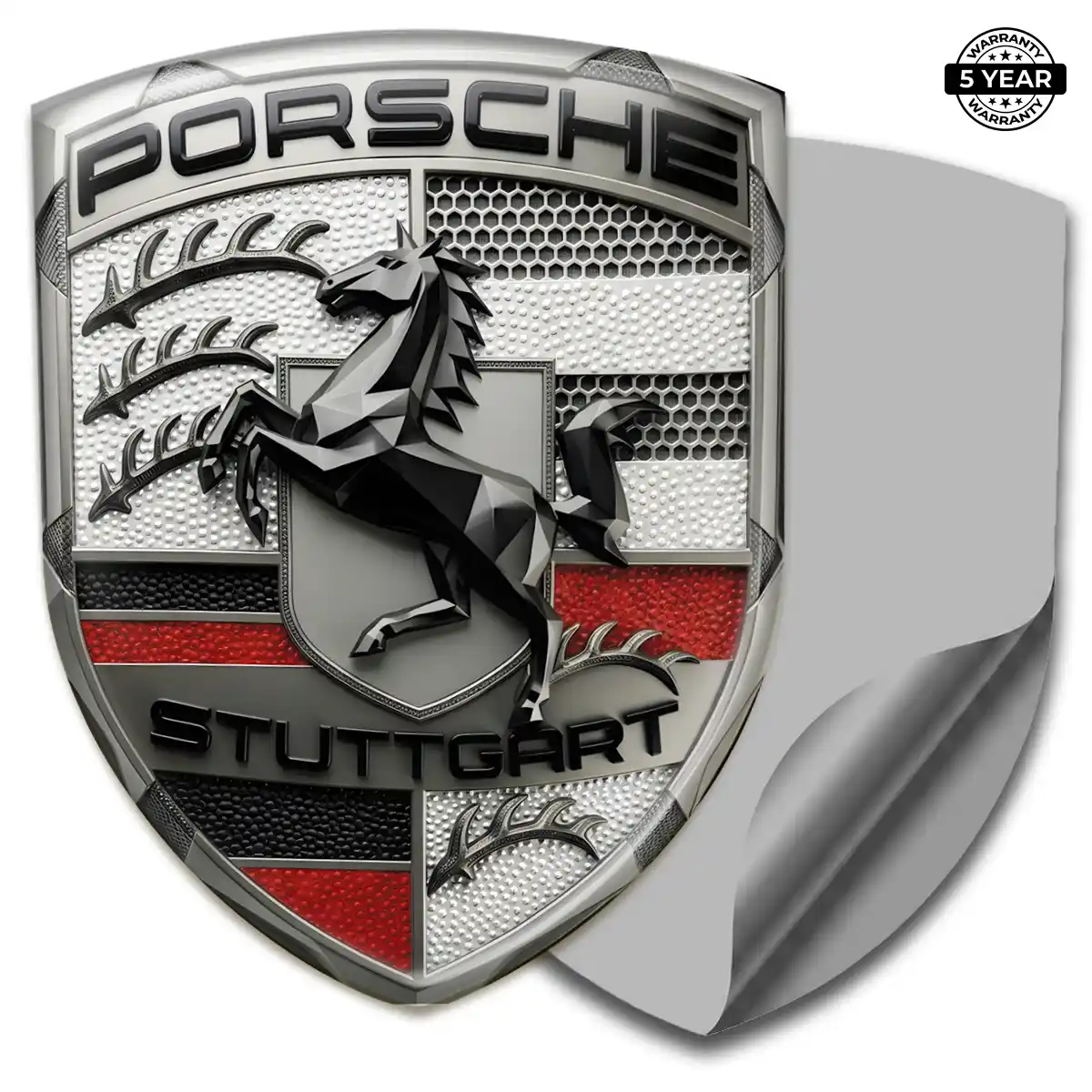 Porsche 3D Resin Sticker Sleek Style