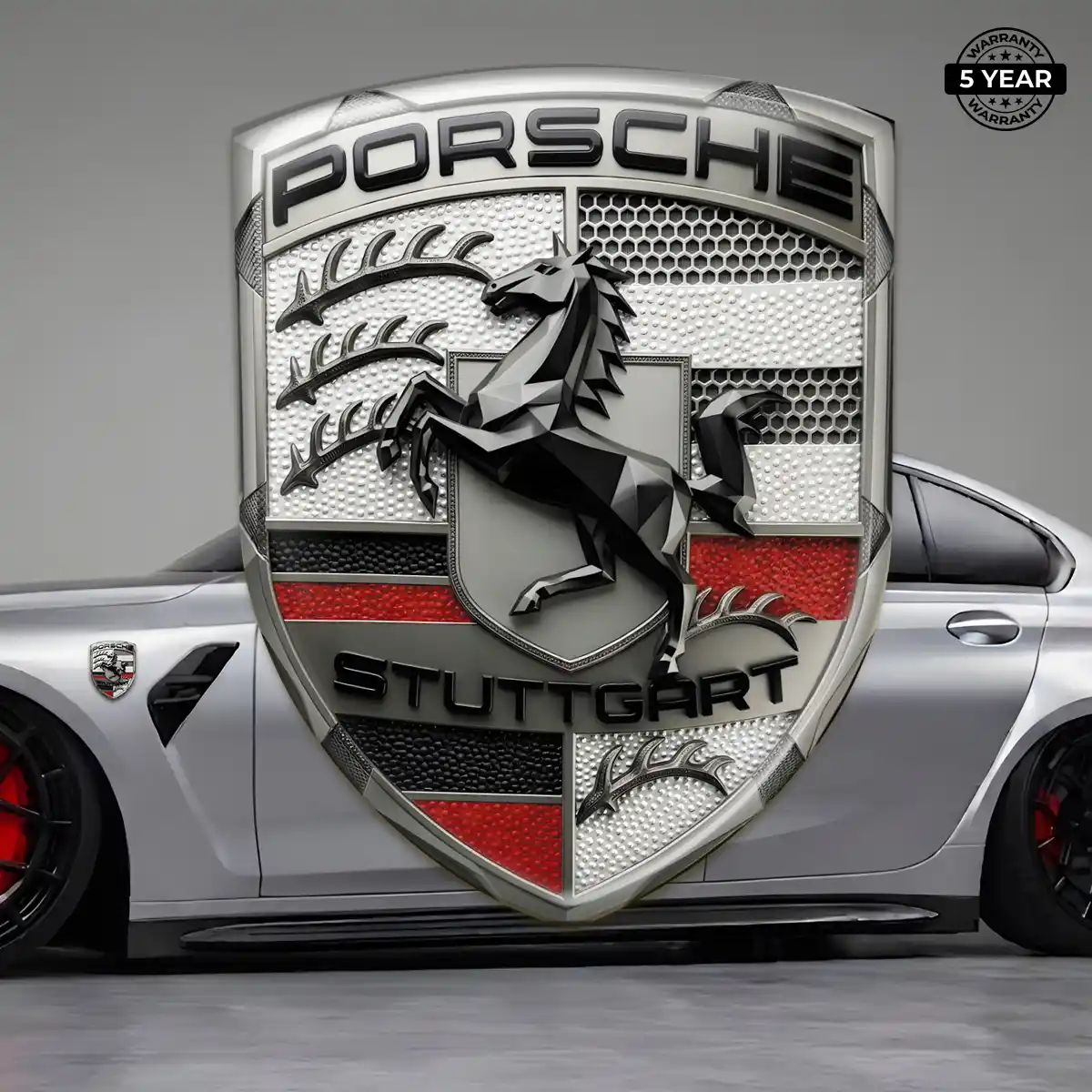 Porsche 3D Resin Sticker Sleek Style