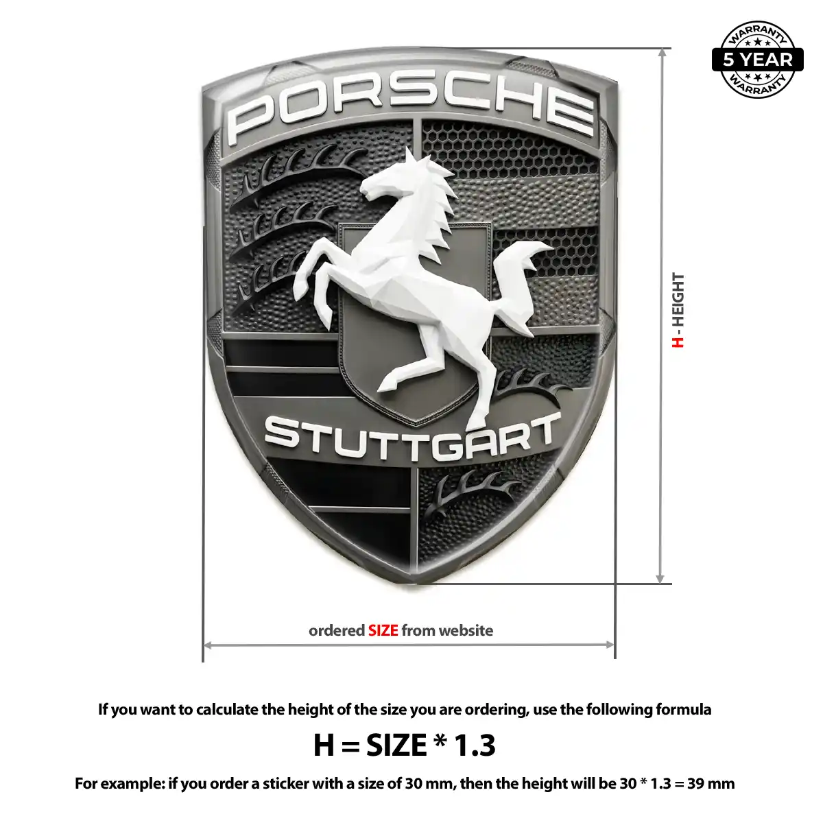 Porsche Automotive Logo Sticker Sleek Style
