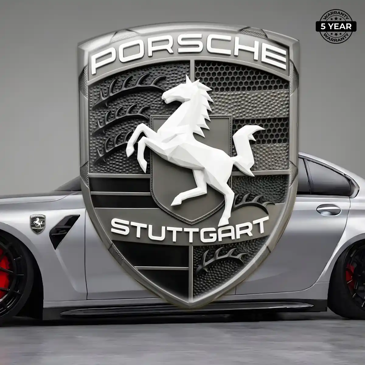 Porsche Automotive Logo Sticker Sleek Style