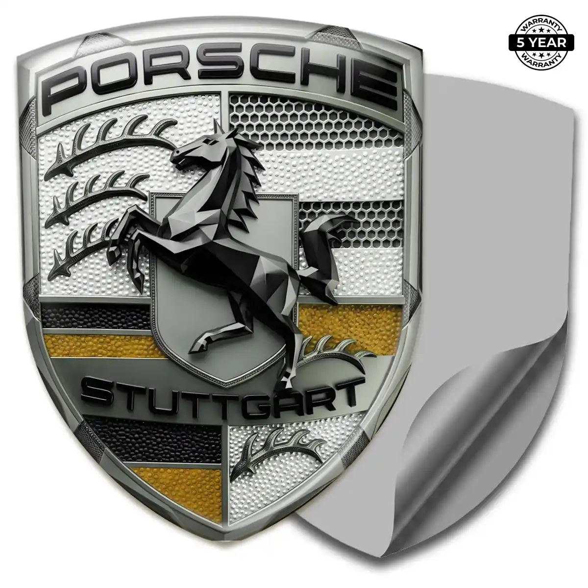 Porsche Automotive Resin Decal Sleek Style