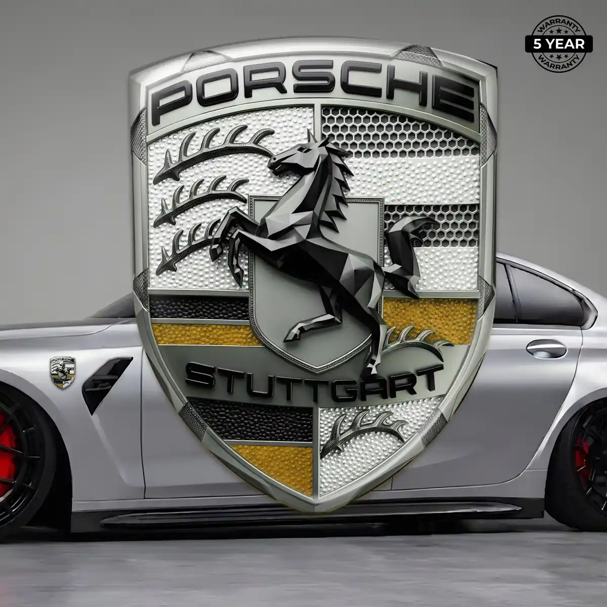 Porsche Automotive Resin Decal Sleek Style