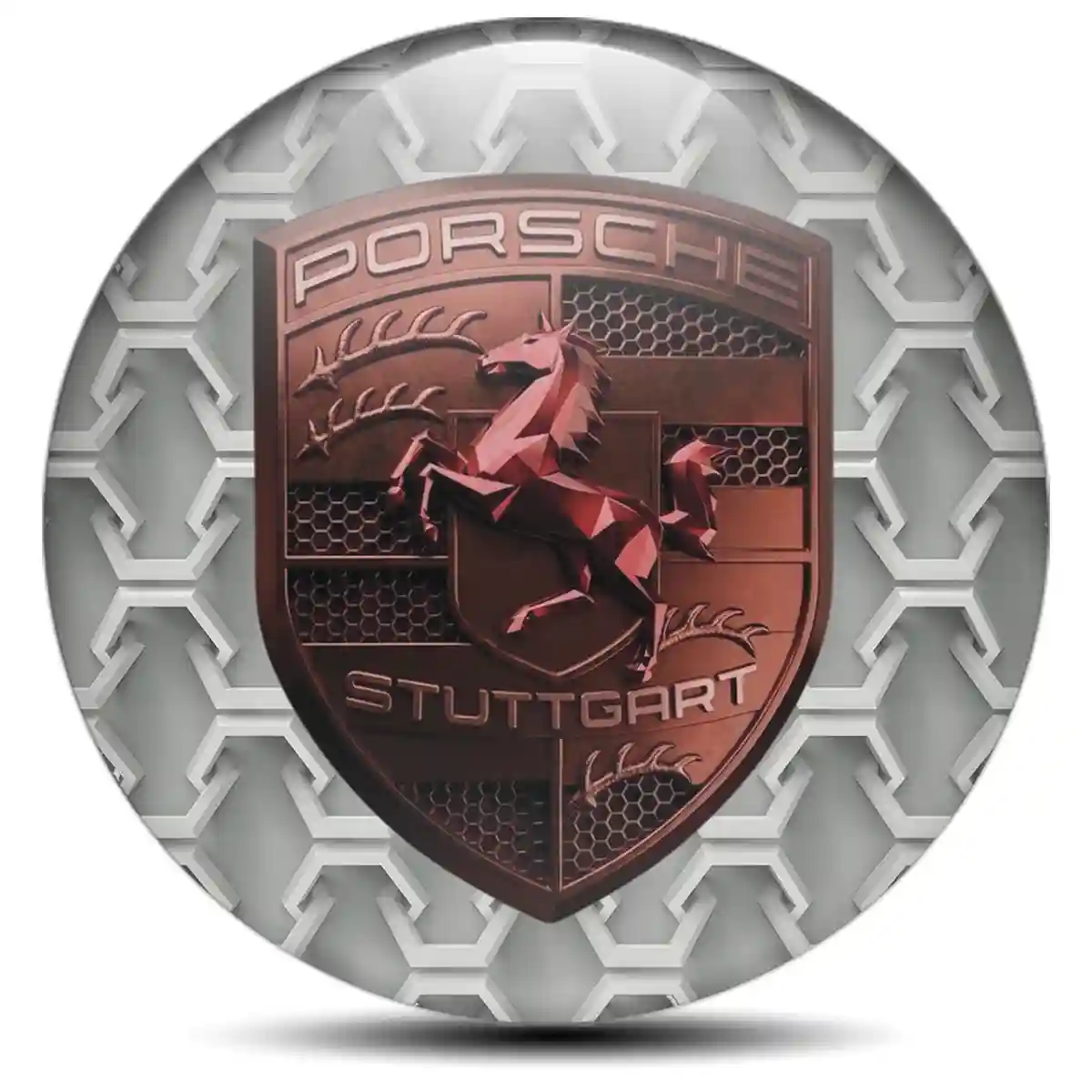 Porsche Badge Emblems Center Cap Cabin Style