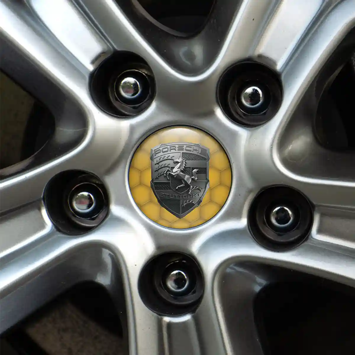 Porsche Badge Emblems Center Cap Noble Edition