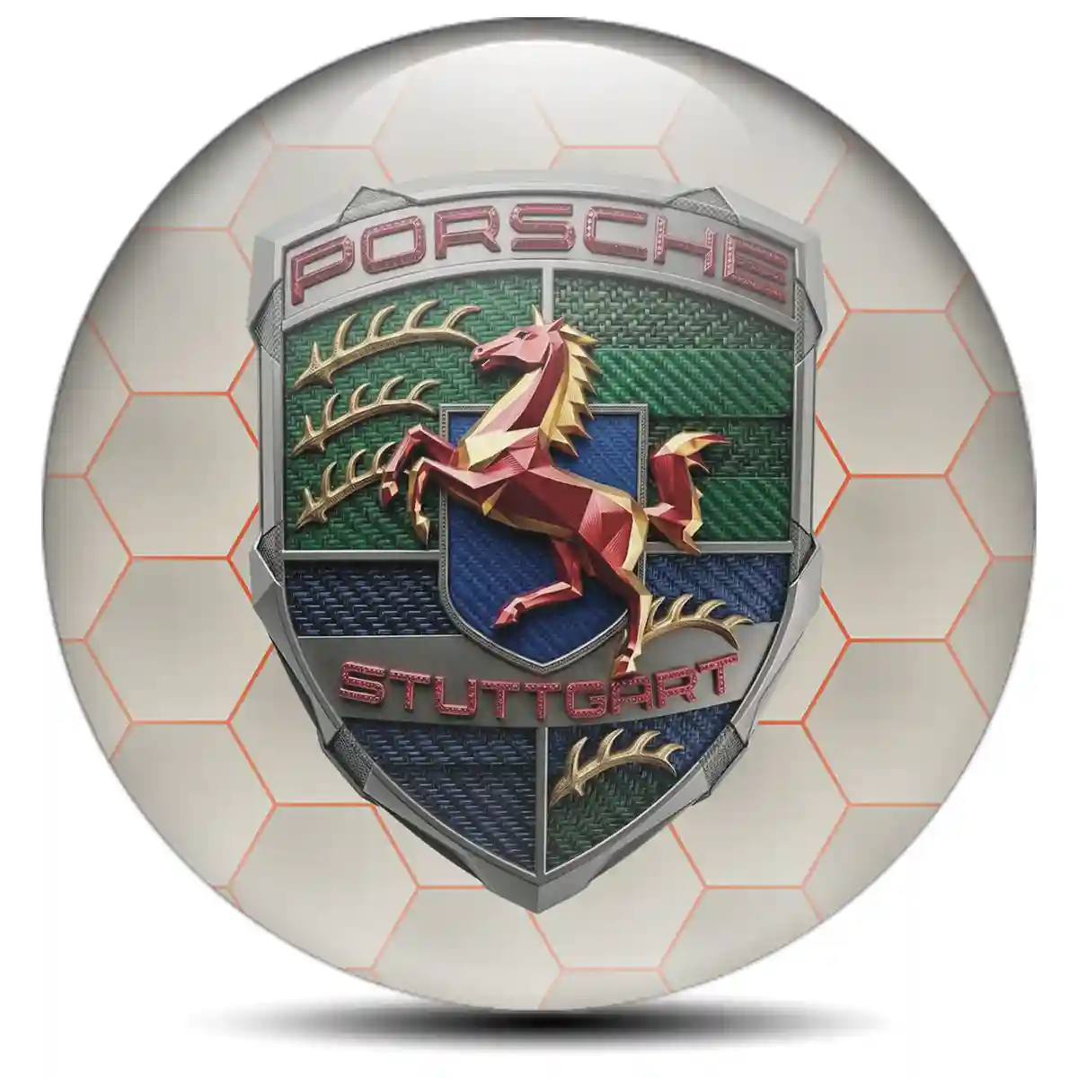Porsche Badge Emblems Center Cap Premium Dome