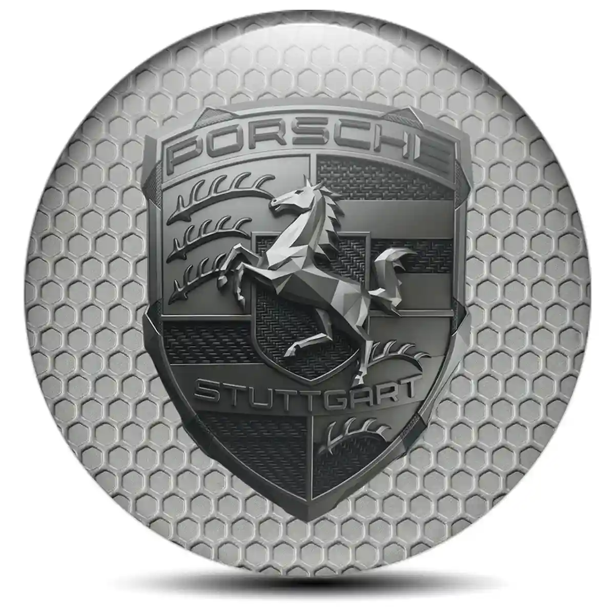Porsche Badge Emblems Center Cap Self-Adhesive Outer Style
