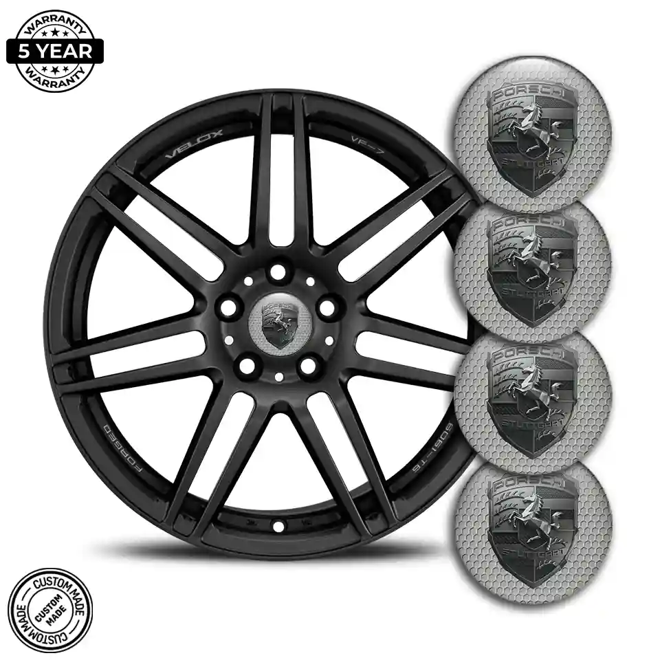Porsche Badge Emblems Center Cap Self-Adhesive Outer Style