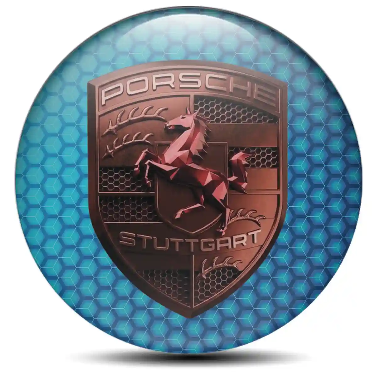 Porsche Badge Emblems Center Cap Self-Adhesive Resin Elite