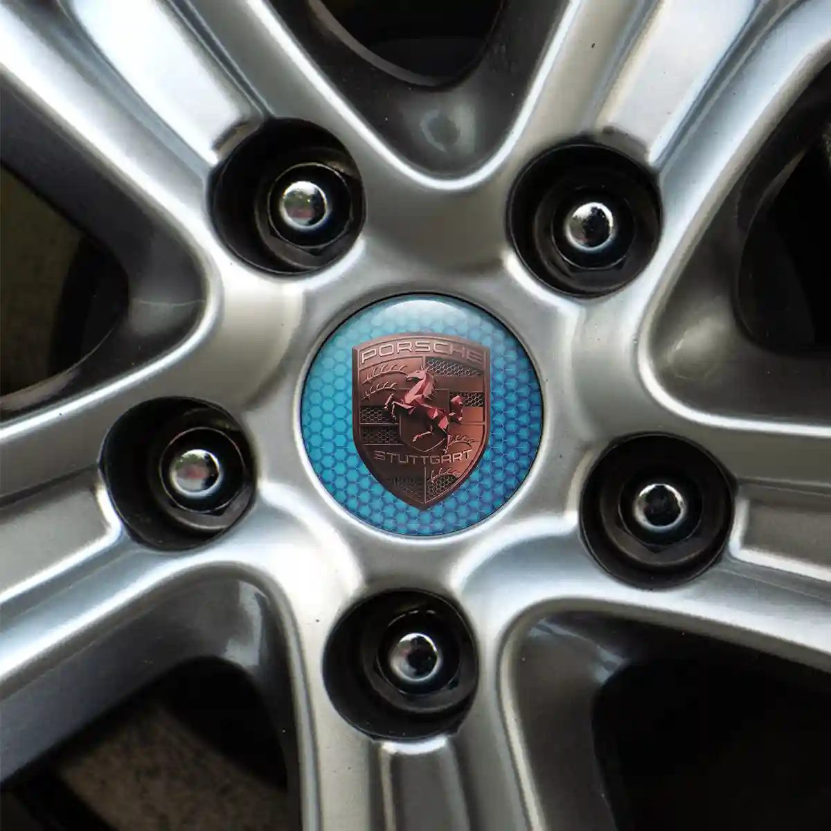 Porsche Badge Emblems Center Cap Self-Adhesive Resin Elite