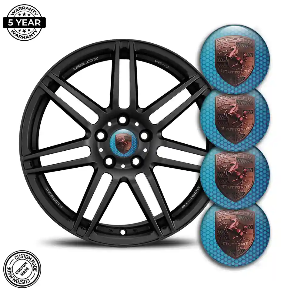 Porsche Badge Emblems Center Cap Self-Adhesive Resin Elite