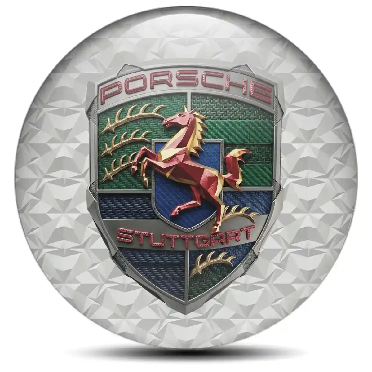 Porsche Badge Emblems Center Cap Self-Adhesive Sleek Style