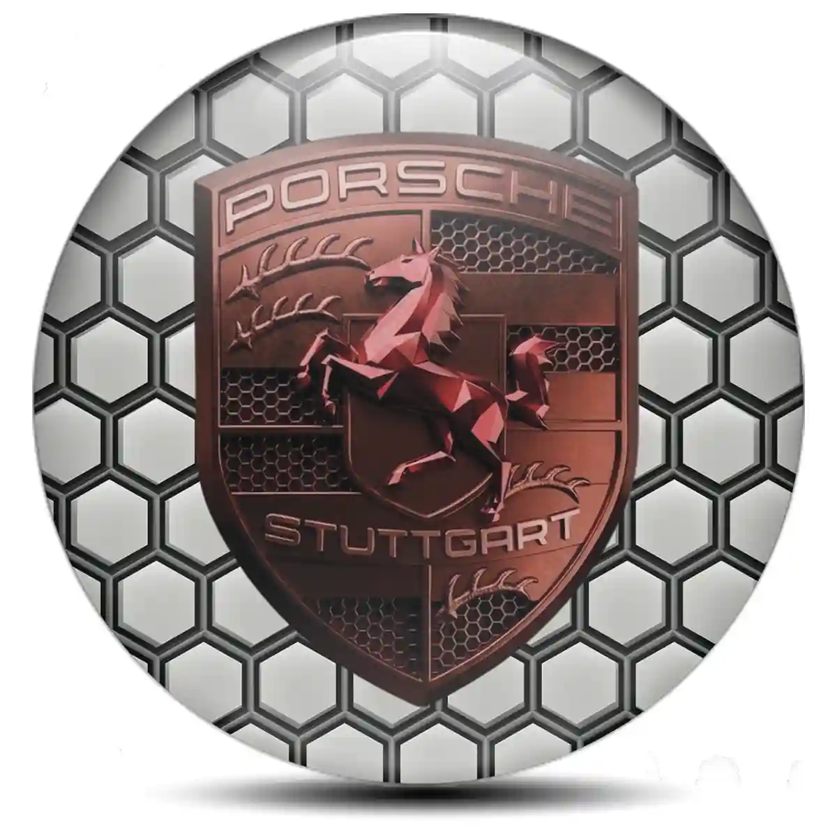 Porsche Badge Emblems Center Cap Sleek Style