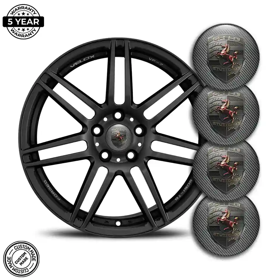 Porsche Badge Emblems Center Cap Sport Tuning