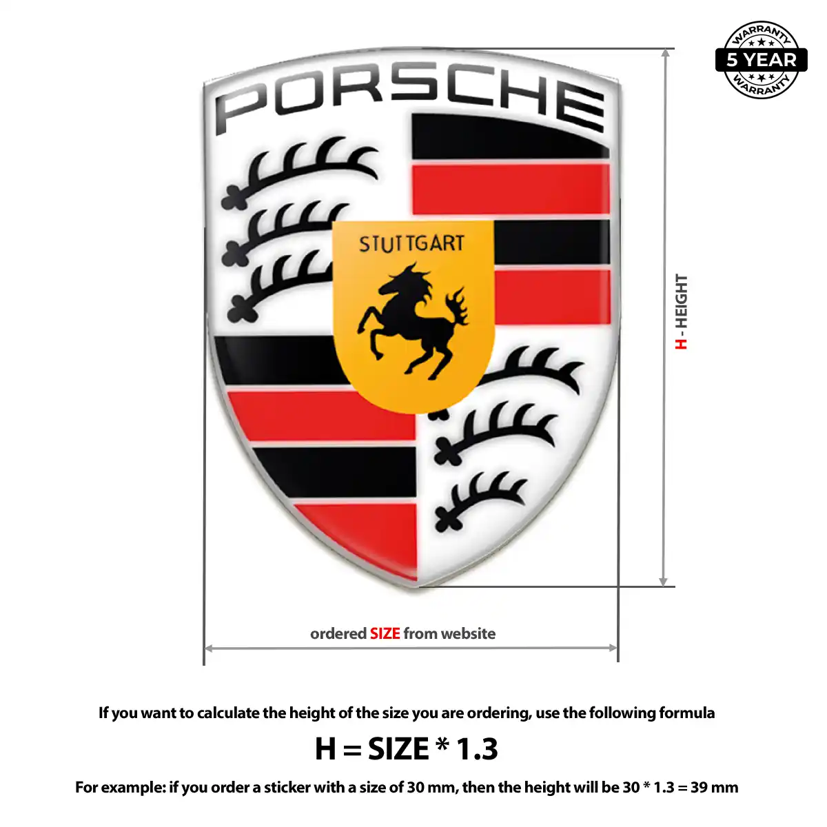 Porsche Domed Badge Sleek Style
