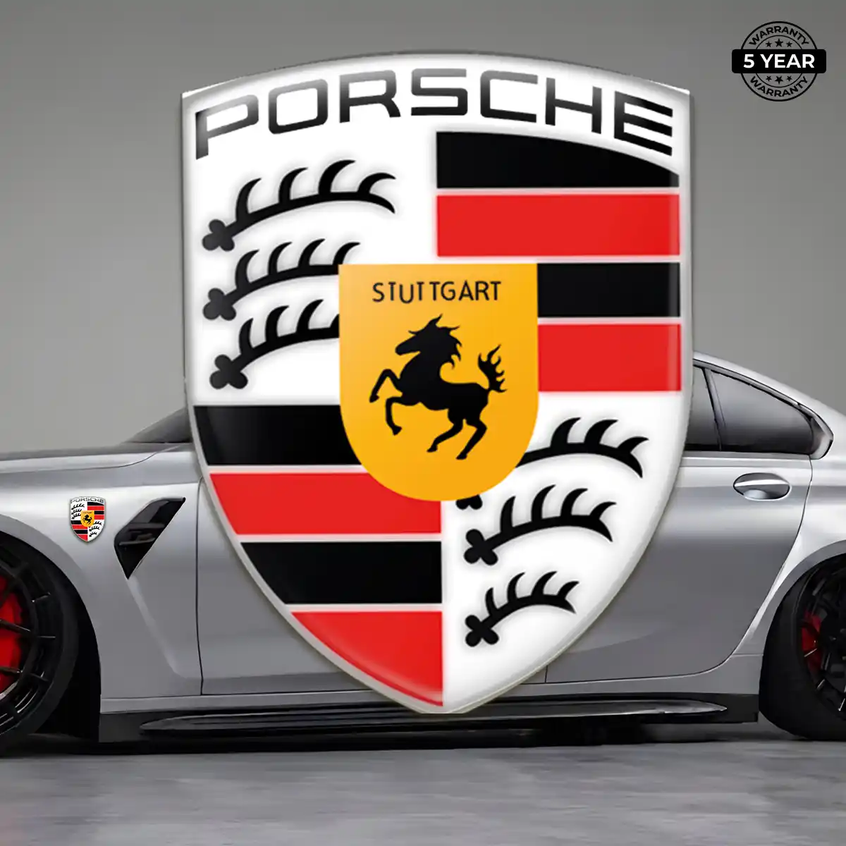 Porsche Domed Badge Sleek Style