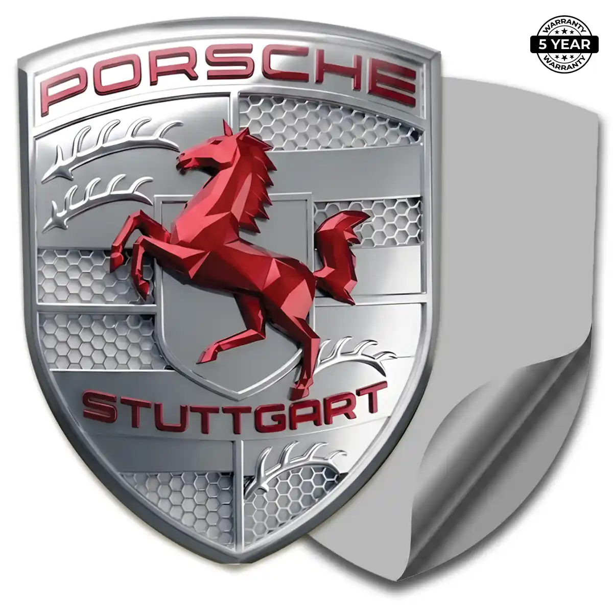 Porsche Domed Car Sticker Sleek Style