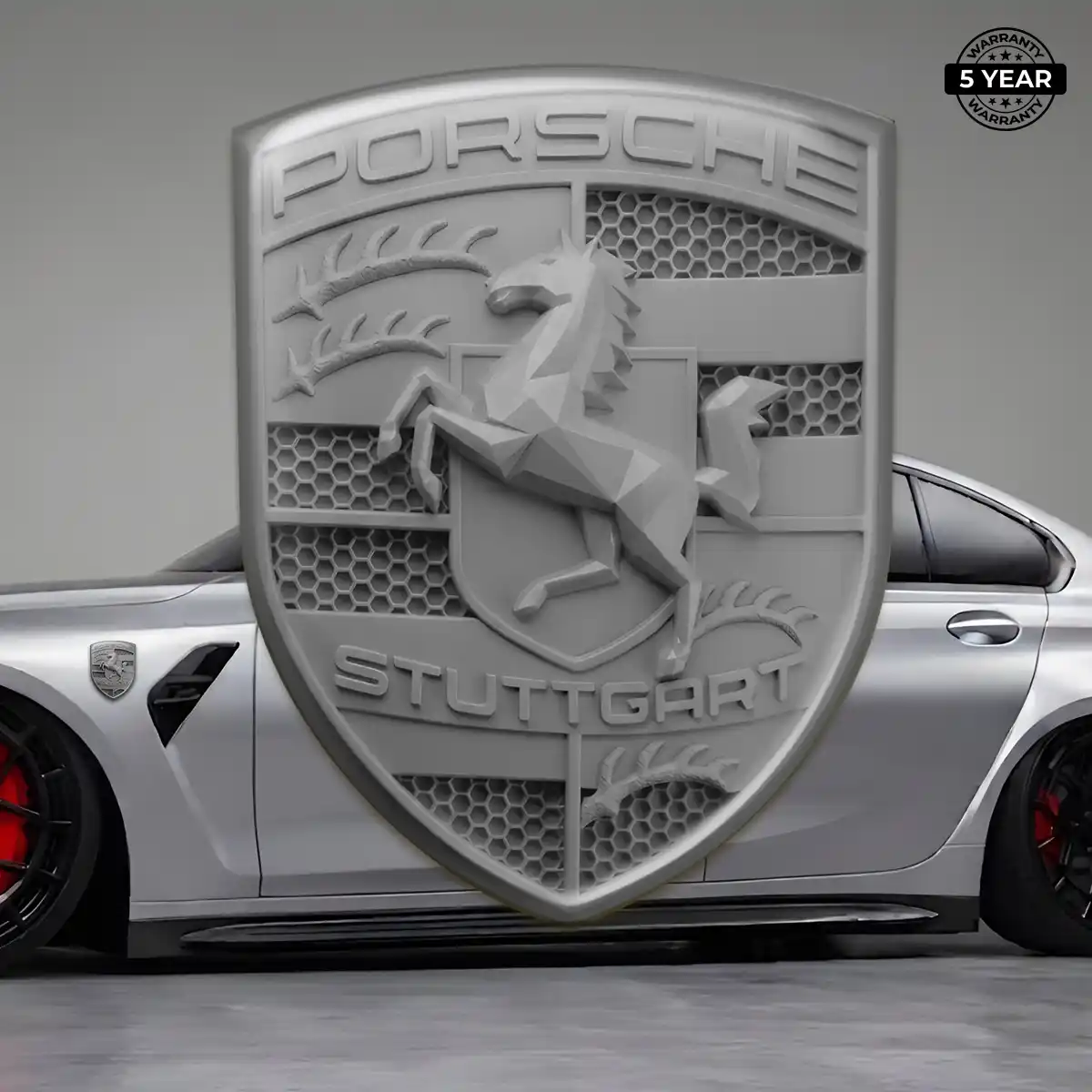 Porsche Domed Decal Sleek Style