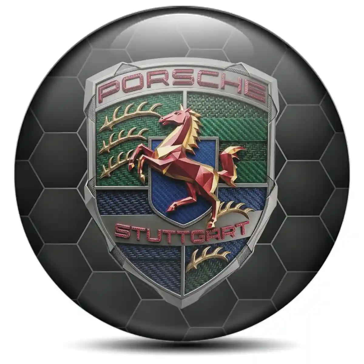 Porsche Domed Emblem Performance Style