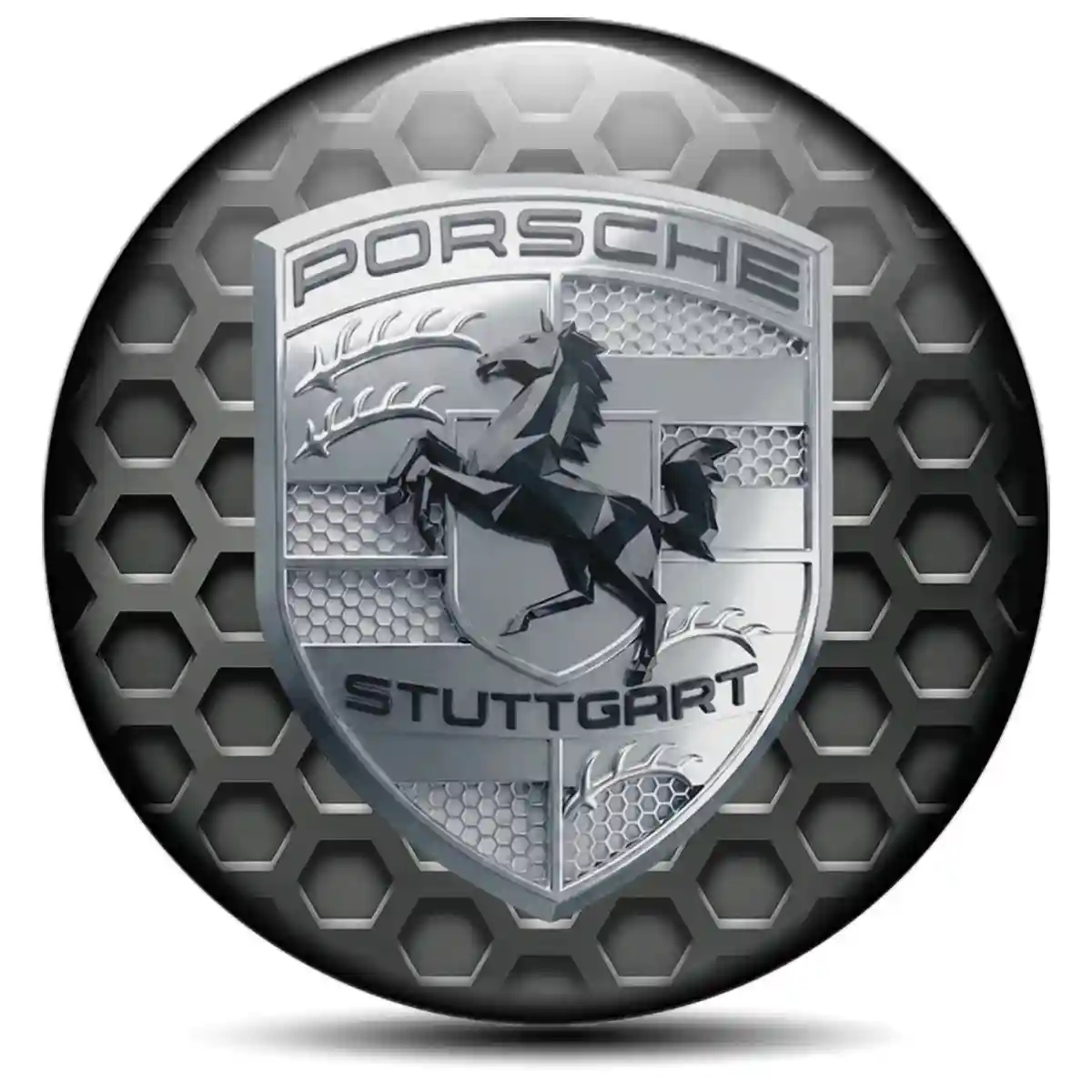 Porsche Domed Emblem Resin Luxe
