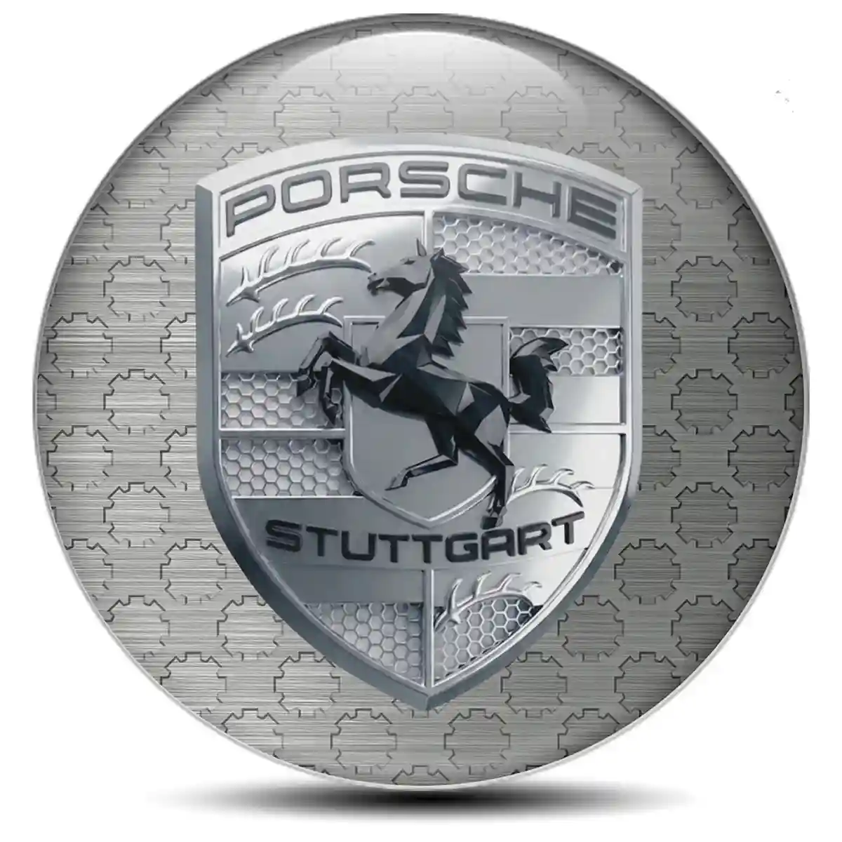 Porsche Domed Emblem Self-Adhesive Cabin Style