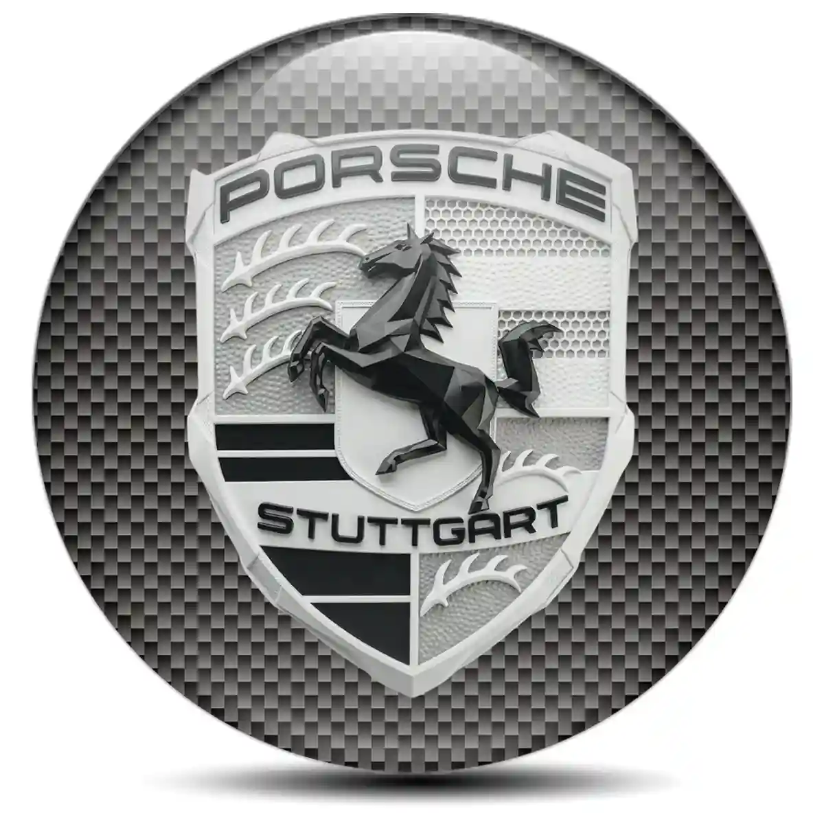 Porsche Domed Emblem Self-Adhesive Deluxe Edition