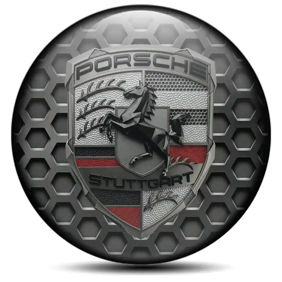 Porsche Domed Emblem Self-Adhesive Exclusive Series