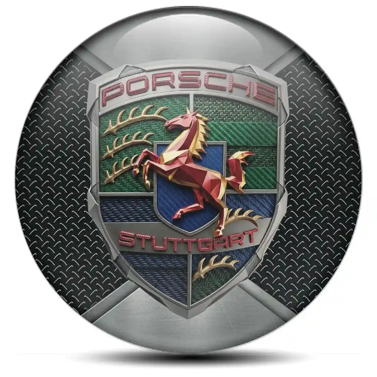 Porsche Domed Emblem Self-Adhesive Exterior Luxe
