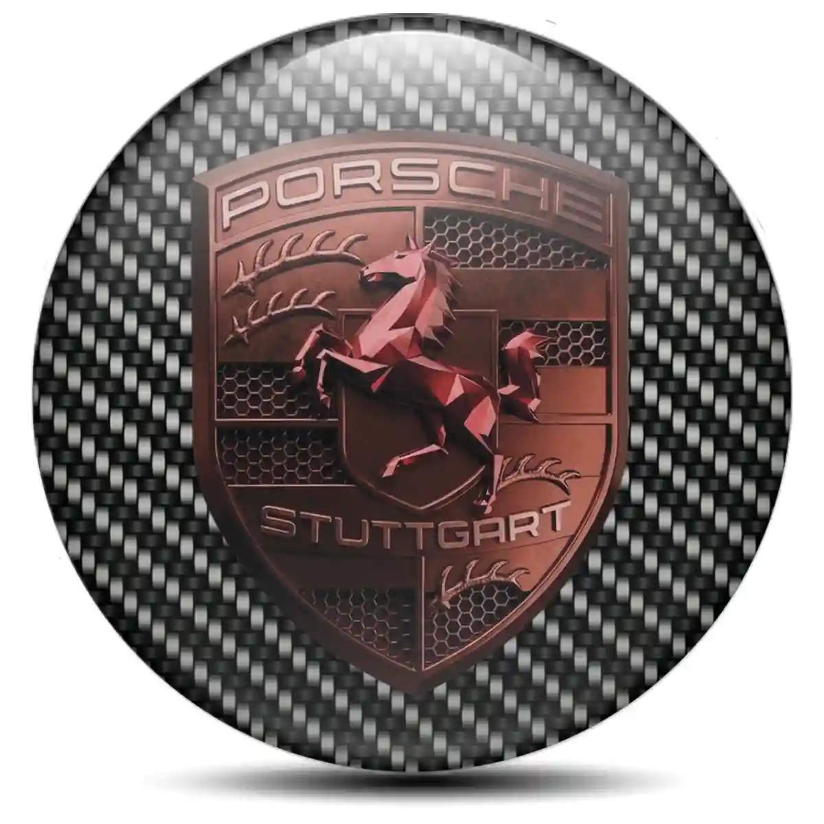 Porsche Domed Emblem Self-Adhesive Interior Elegance