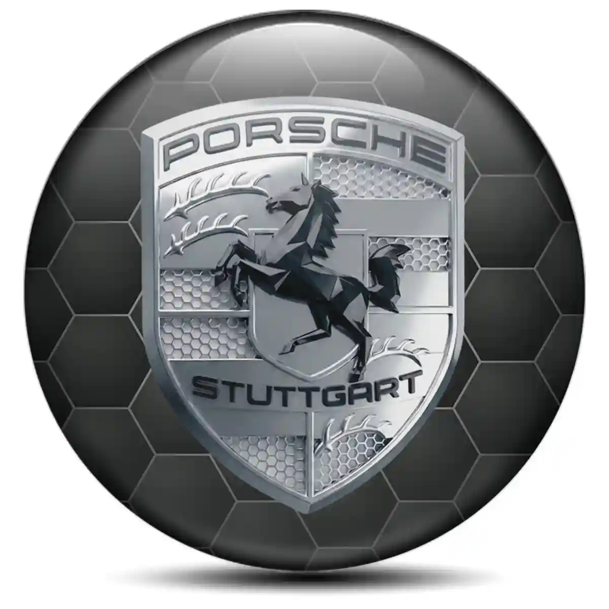 Porsche Domed Emblem Self-Adhesive Interior Luxe