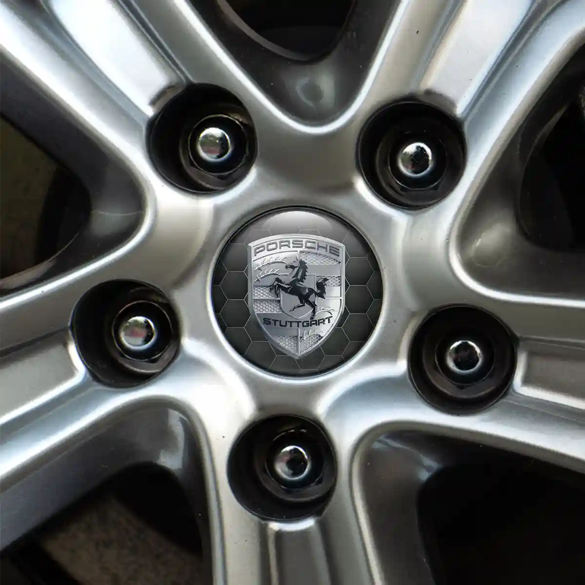 Porsche Domed Emblem Self-Adhesive Interior Luxe