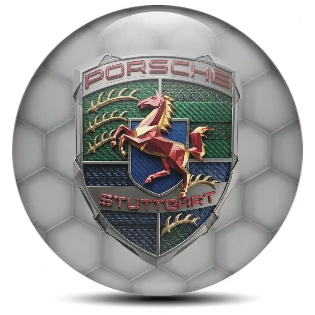 Porsche Domed Emblem Self-Adhesive Noble Edition