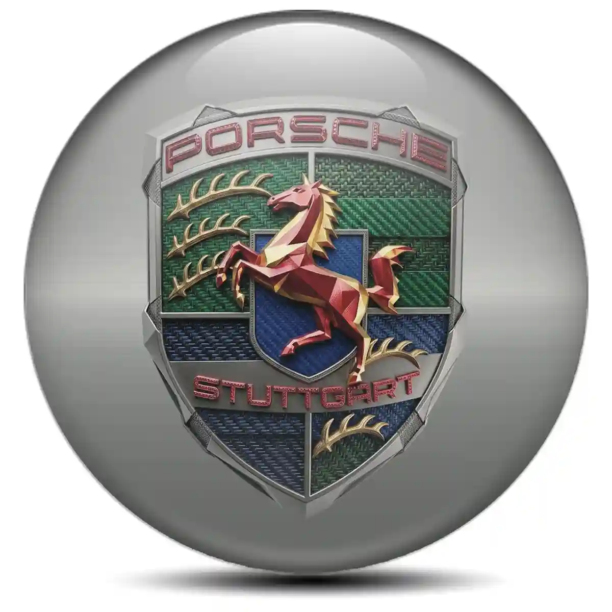 Porsche Domed Emblem Self-Adhesive Opulent Line